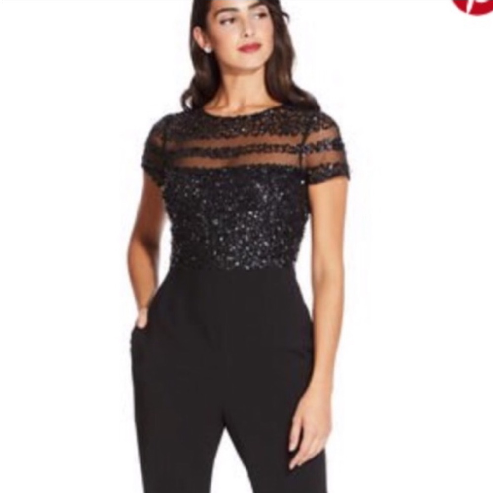 Sequin jumpsuit adrianna papell